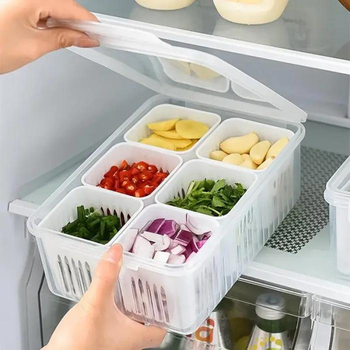 6-Grid Refrigerator Organizer Storage Box - KD095
