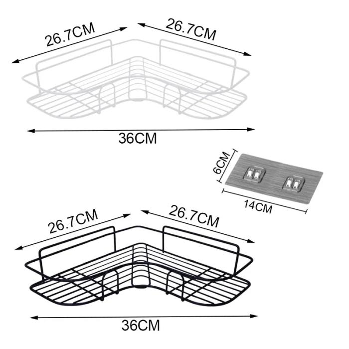 Stainless Steel Bathroom Corner Shelf - 1Pcs